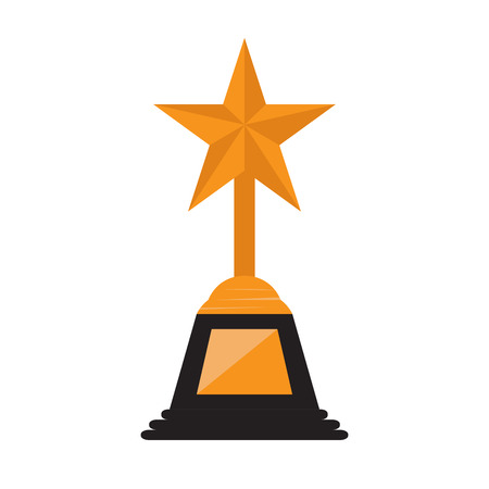 Star shape golden trophy . Vector illustration designのイラスト素材