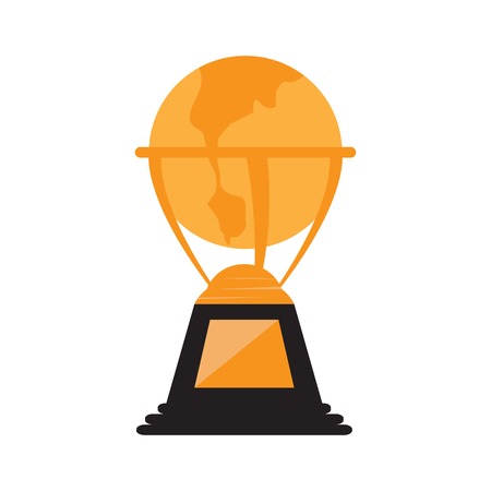 Earth globe shape golden trophy. Vector illustration designのイラスト素材