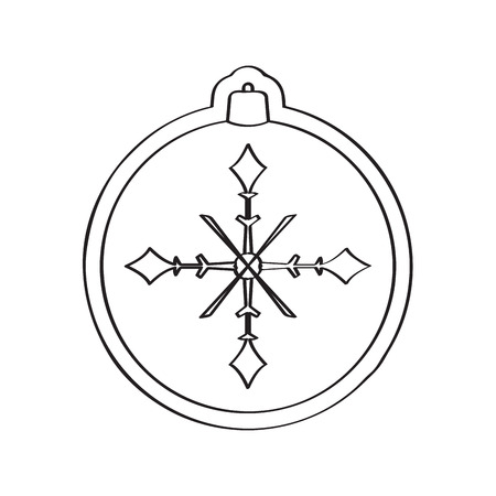 Gingerbread with a christmas ball ornament shape. Vector illustration designのイラスト素材