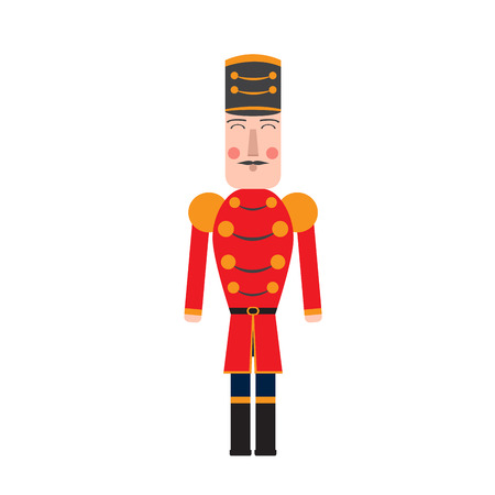 Isolated cute nutcracker soldier. Vector illustration designのイラスト素材