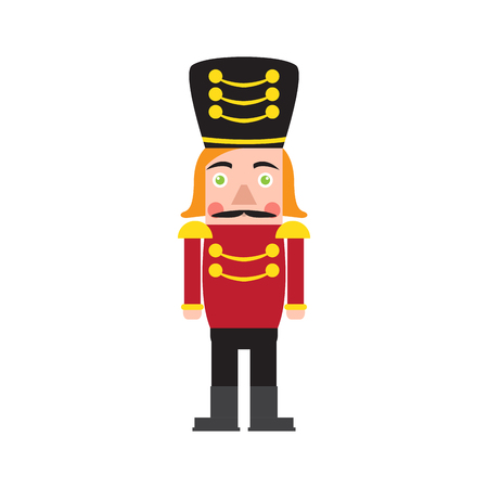 Isolated cute nutcracker soldier. Vector illustration designのイラスト素材