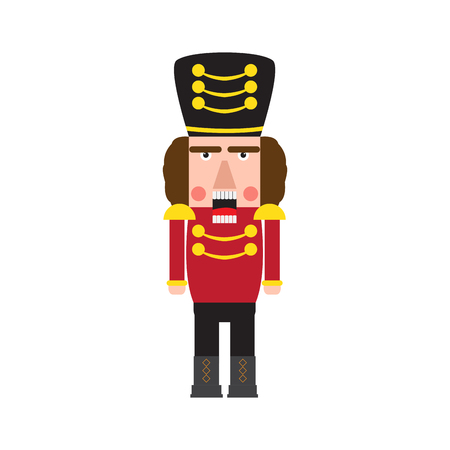 Isolated cute nutcracker soldier. Vector illustration designのイラスト素材