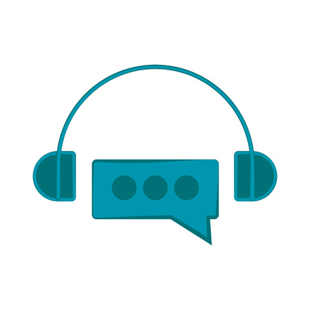 Isolated headphones with chat bubble. Vector illustration designのイラスト素材