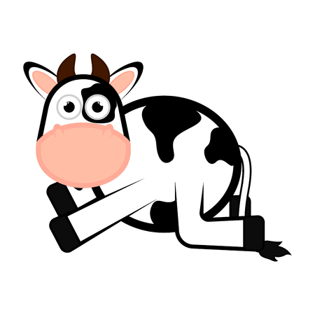 Isolated cow comic cartoon. Vector illustration designのイラスト素材