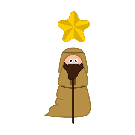 Isolated joseph cartoon character. Christmas. Vector illustration designのイラスト素材