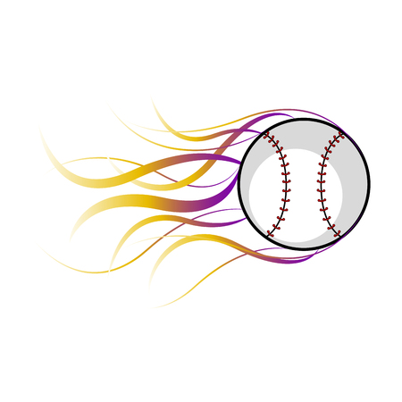 Baseball ball with a fire effect. Vector illustration designのイラスト素材