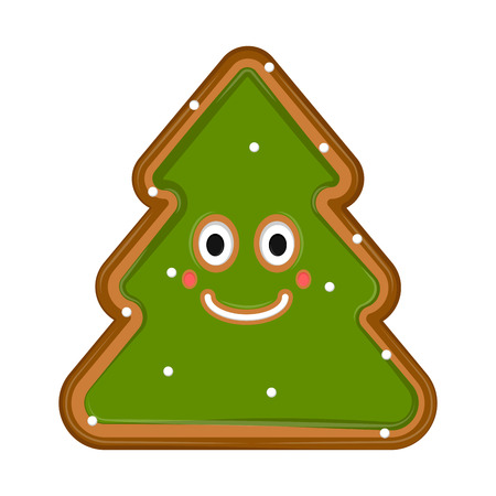 Happy christmas tree gingerbread. Vector illustration designのイラスト素材
