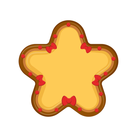 Isolated christmas star gingerbread. Vector illustration designのイラスト素材