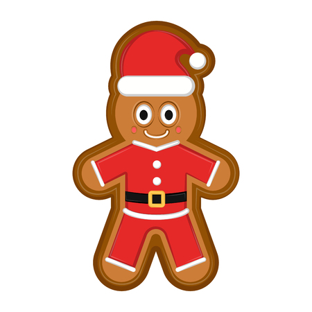 Isolated happy gingerman cookie. Vector illustration designのイラスト素材