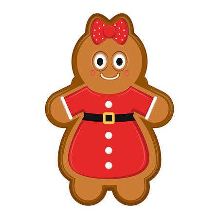 Isolated happy woman gingerbread. Vector illustration designのイラスト素材