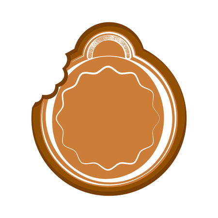Isolated bitten christmas ball gingerbread. Vector illustration designのイラスト素材