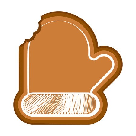Isolated bitten christmas glove gingerbread. Vector illustration designのイラスト素材