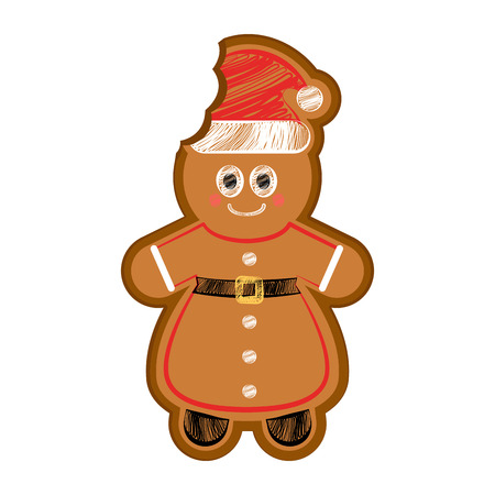 Isolated happy bitten woman gingerbread. Vector illustration designのイラスト素材