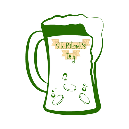 Sketch of a beer glass. Saint patricks day. Vector illustration designのイラスト素材