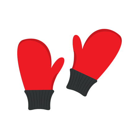 Isolated wool gloves. Winter clothes. Vector illustration designのイラスト素材