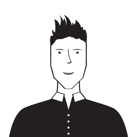 Isolated silhouette of a man avatar. Vector illustration designのイラスト素材