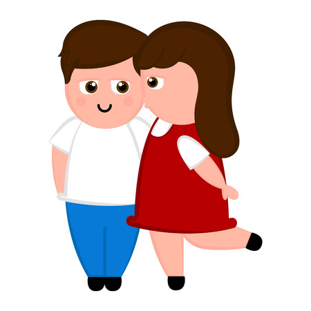 Isoalted happy couple in love. Valentines day. Vector illustration designのイラスト素材