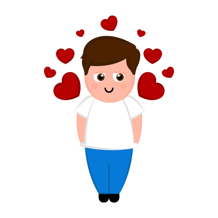 Isolated man with hearts. Valentines day. Vector illustration designのイラスト素材
