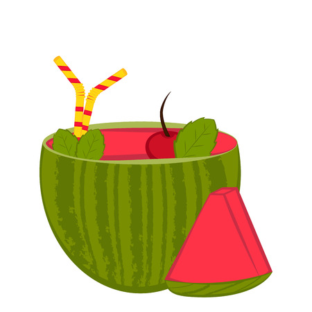 Isolated watermelon cocktail image. Vector illustration designのイラスト素材