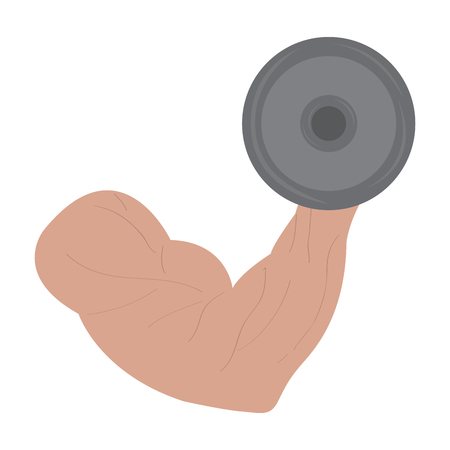 Fitness concept. Arm lifting a weight. Vector illustration designのイラスト素材