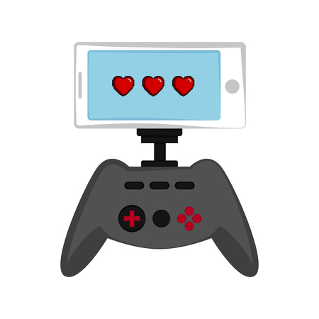 Smartphone with a joystick. Videogame. Vector illustration designのイラスト素材