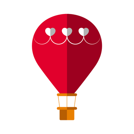 Hot air balloon with a hearts decoration. Love icon. Vector illustration designのイラスト素材