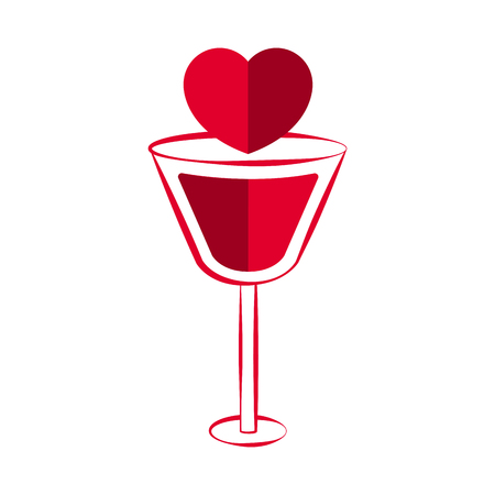 Wine glass with a heart. Love icon. Vector illustration designのイラスト素材