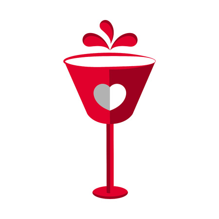 Wine glass with a heart. Love icon. Vector illustration designのイラスト素材