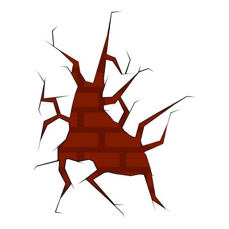 Isolated brick wall cracked. Vector illustration designのイラスト素材