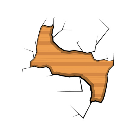 Isolated wooden wall cracked. Vector illustration designのイラスト素材
