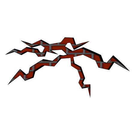 Isolated brick wall cracked. Vector illustration designのイラスト素材