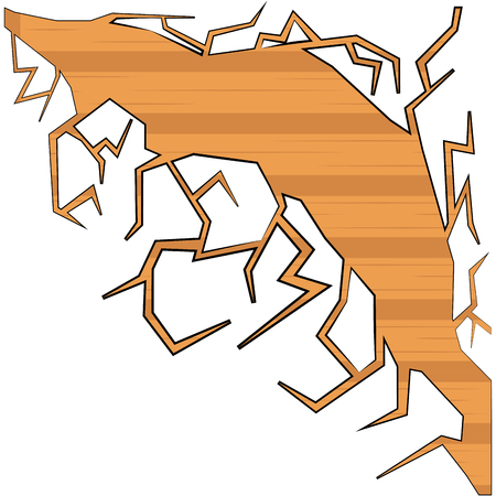 Isolated wooden wall cracked. Vector illustration designのイラスト素材