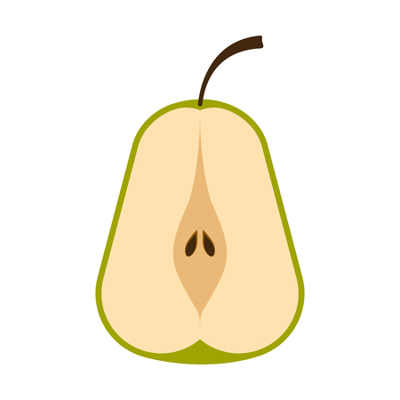 Front view of a cut pear. Vector illustration designのイラスト素材