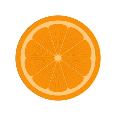 Front view of a cut orange. Vector illustration designのイラスト素材