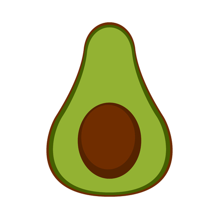 Front view of a cut avocado. Vector illustration designのイラスト素材