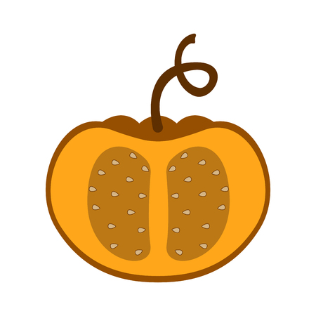 Isolated cut pumpkin image. Vector illustration designのイラスト素材