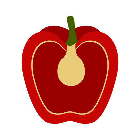 Isolated cut pepper image. Vector illustration designのイラスト素材