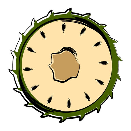 Isolated sketch of a cut soursop image. Vector illustration designのイラスト素材