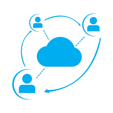 Connected people with a cloud. Vector illustration designのイラスト素材