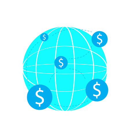 Isolated coin icons connected. Vector illustration designのイラスト素材