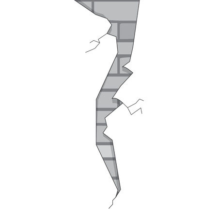 Isolated brick wall crack. Vector illustration designのイラスト素材