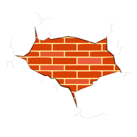 Isolated brick wall crack. Vector illustration designのイラスト素材