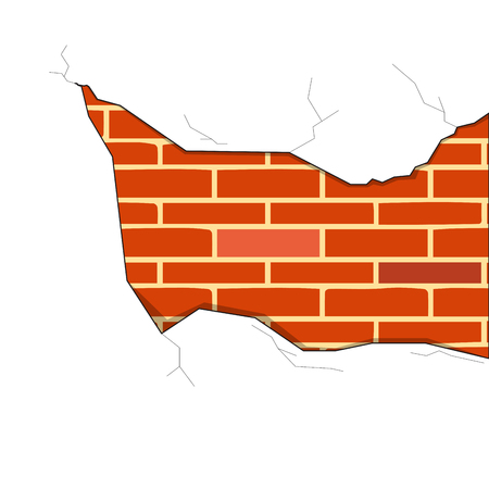 Isolated brick wall crack. Vector illustration designのイラスト素材