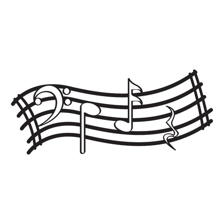 Isolated music pentagram image. Vector illustration designのイラスト素材