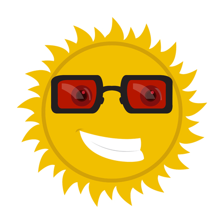 Isolated happy sun with sunglasses. Vector illustration designのイラスト素材