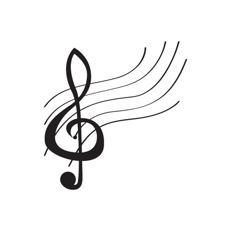 Isolated treble clef. Musical note. Vector illustration designのイラスト素材