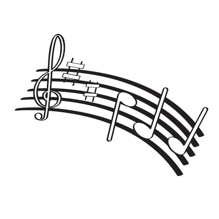 Isolated music pentagram image. Vector illustration designのイラスト素材