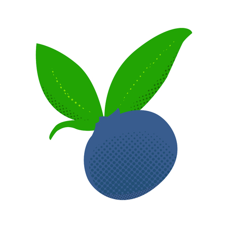 Isolated blueberry. Halftone style. Vector illustration designのイラスト素材
