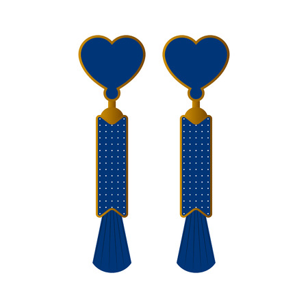 Isolated blue heart earrings image. Vector illustration designのイラスト素材