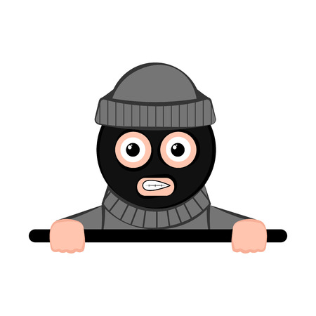 Isolated scared thief cartoon. Vector illustration designのイラスト素材